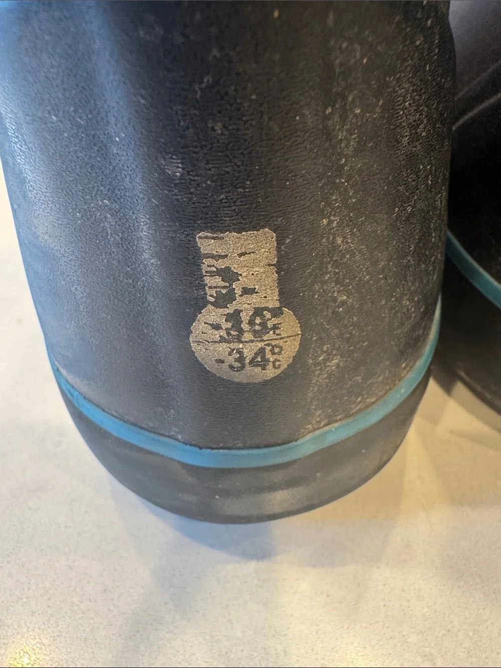 Bogs Kids Black Rain Boots with Blue and Teal Camo Accents